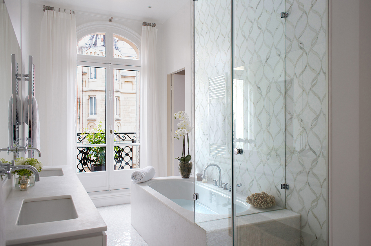 Stunning White Marble Bathroom